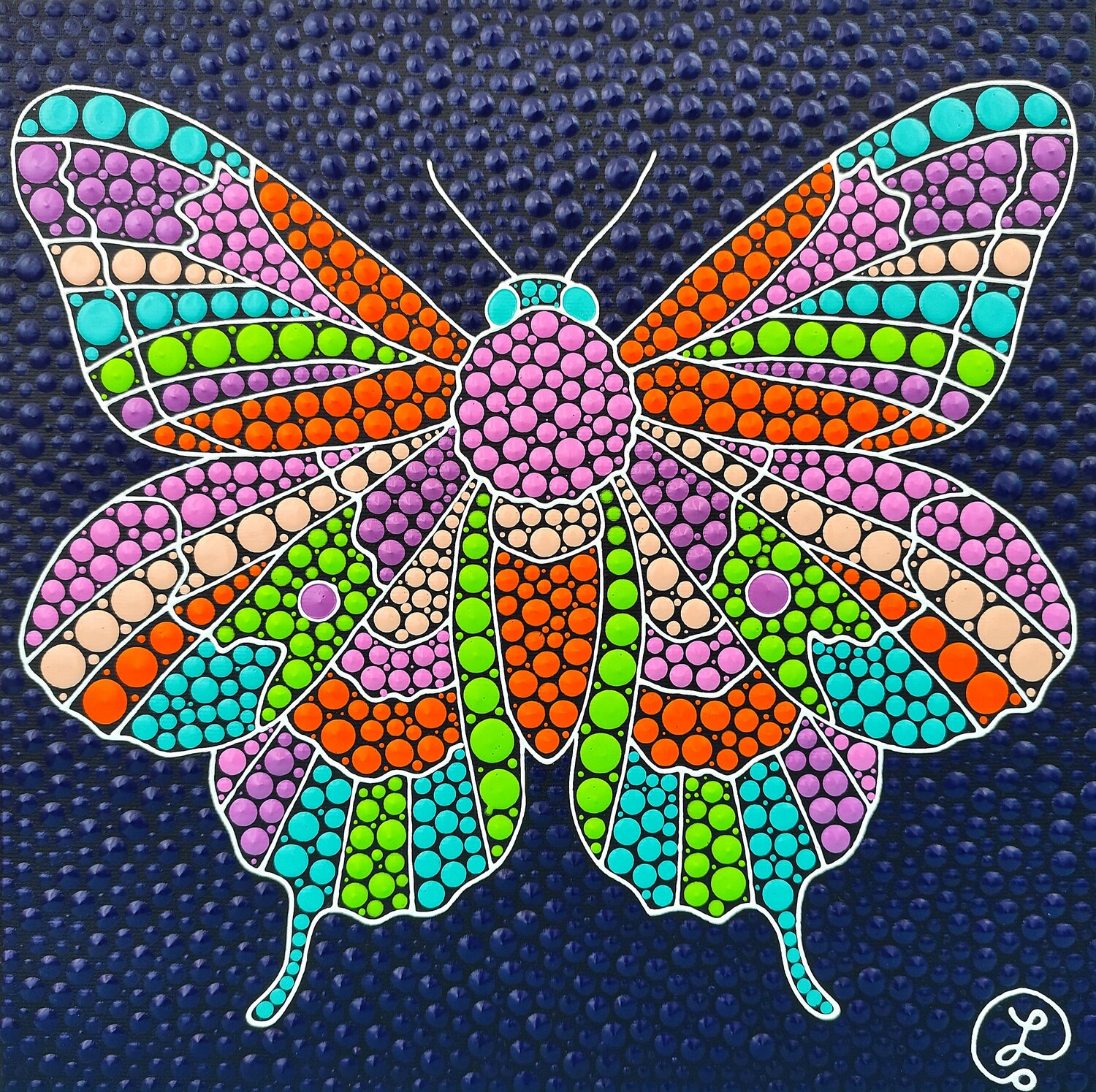 Colorful Butterfly Oxana Lazari Original painting for sale