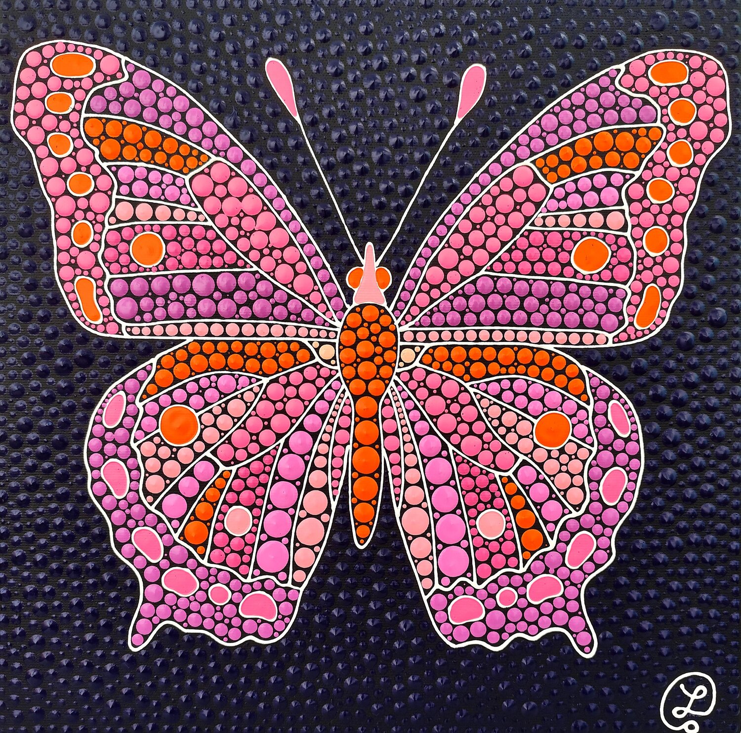 Pink Butterfly Oxana Lazari Original painting for sale