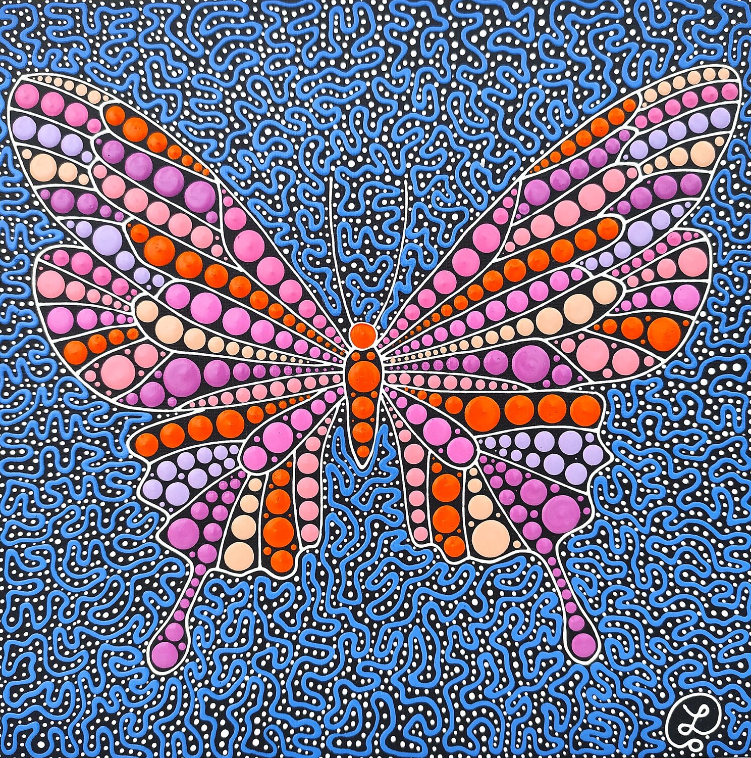 Butterfly Magic Oxana Lazari Originalgemälde zu verkaufen