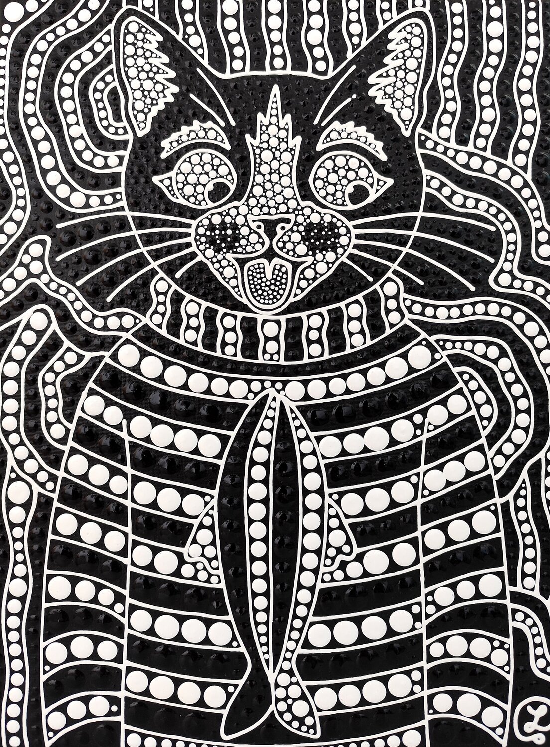 Hypnotic Cat 4 Oxana Lazari Original painting for sale