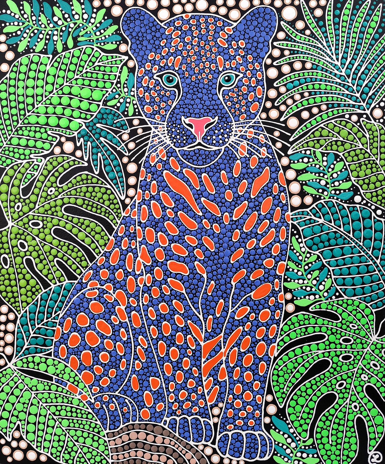 Leopard in the Jungle 3 Oxana Lazari Originalgemälde zu verkaufen