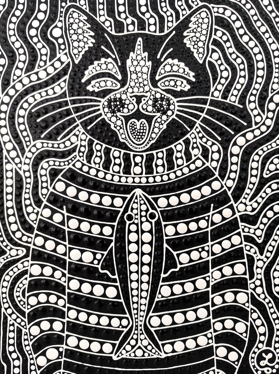 Hypnotic Cat 5 Oxana Lazari Originalgemälde zu verkaufen