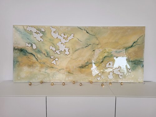 "Liquid Marble, flowing Gold" by Kim Benz, Painting for Sale on Select