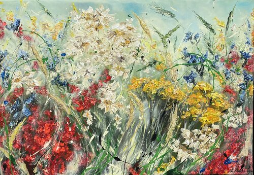 Wild Flowers Harmony by Liliya Kirchberger, Painting for Sale on Select
