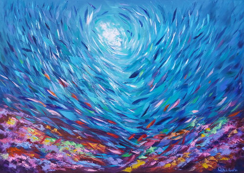 Tropical Coral Reef von Olga Nikitina, Malerei kaufen auf Select