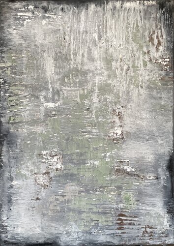 Palimpseste — Green Mist 1 by Laurence Thomas-Thiebau, Painting for Sale on Select