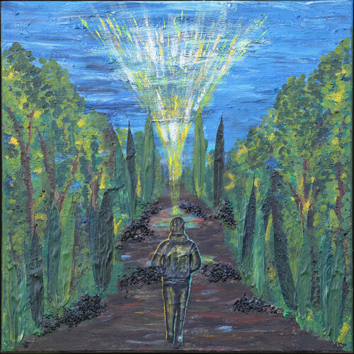 Erleuchtung kommt von oben by Siegmar Ahlvers, Painting for Sale on Select