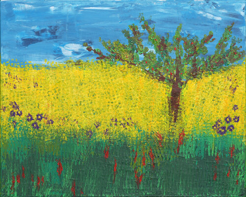 Rapsfeld mit Blüten by Siegmar Ahlvers, Painting for Sale on Select