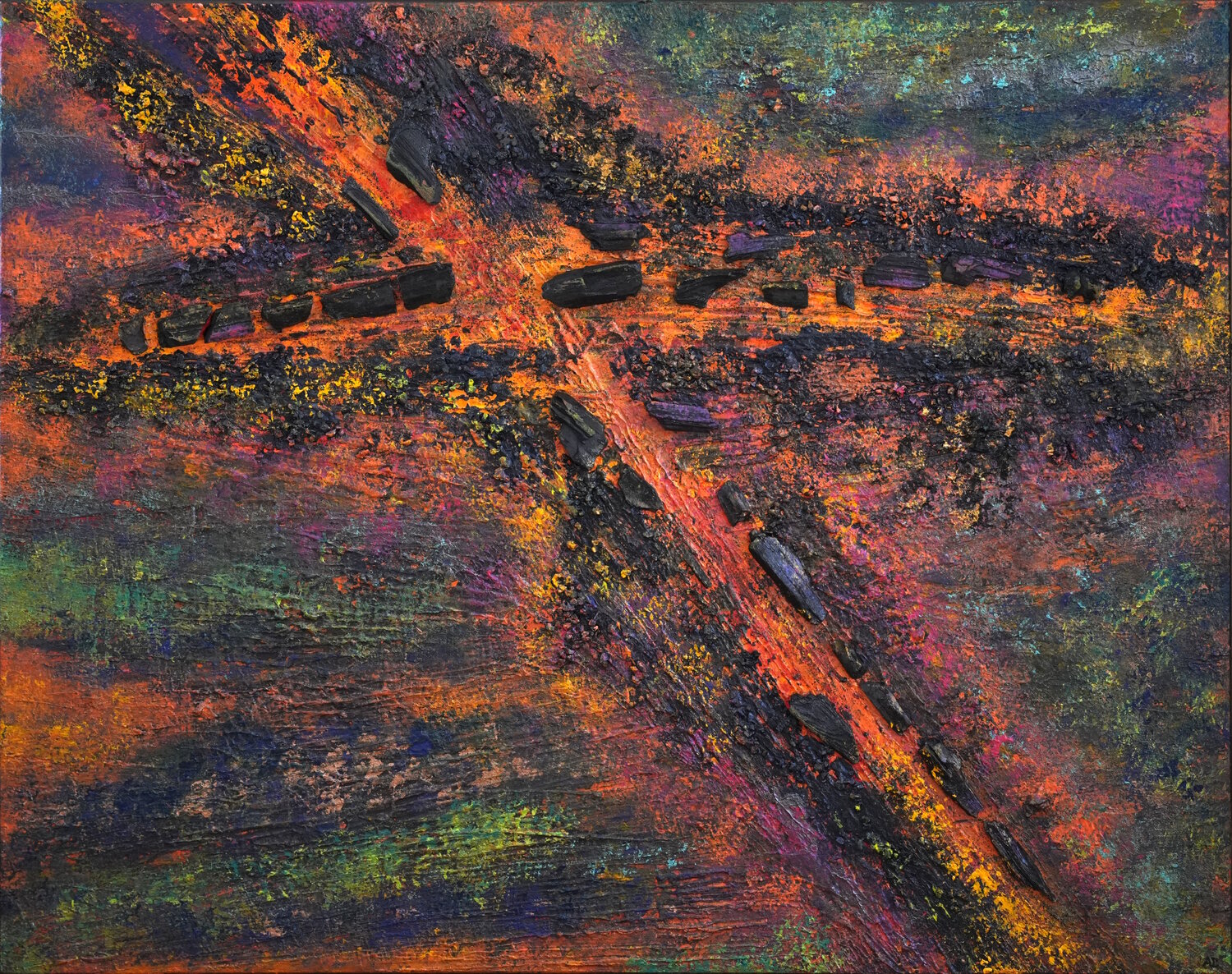 Erdspalten Siegmar Ahlvers Original painting for sale