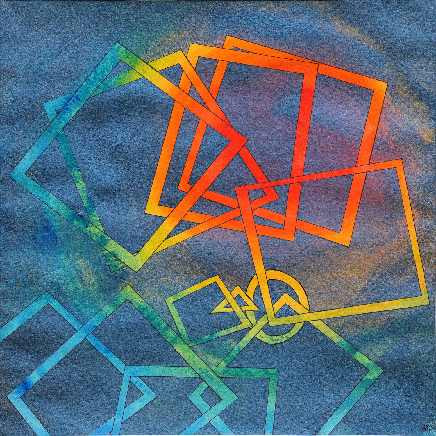 Flying Frames Siegmar Ahlvers Original painting for sale