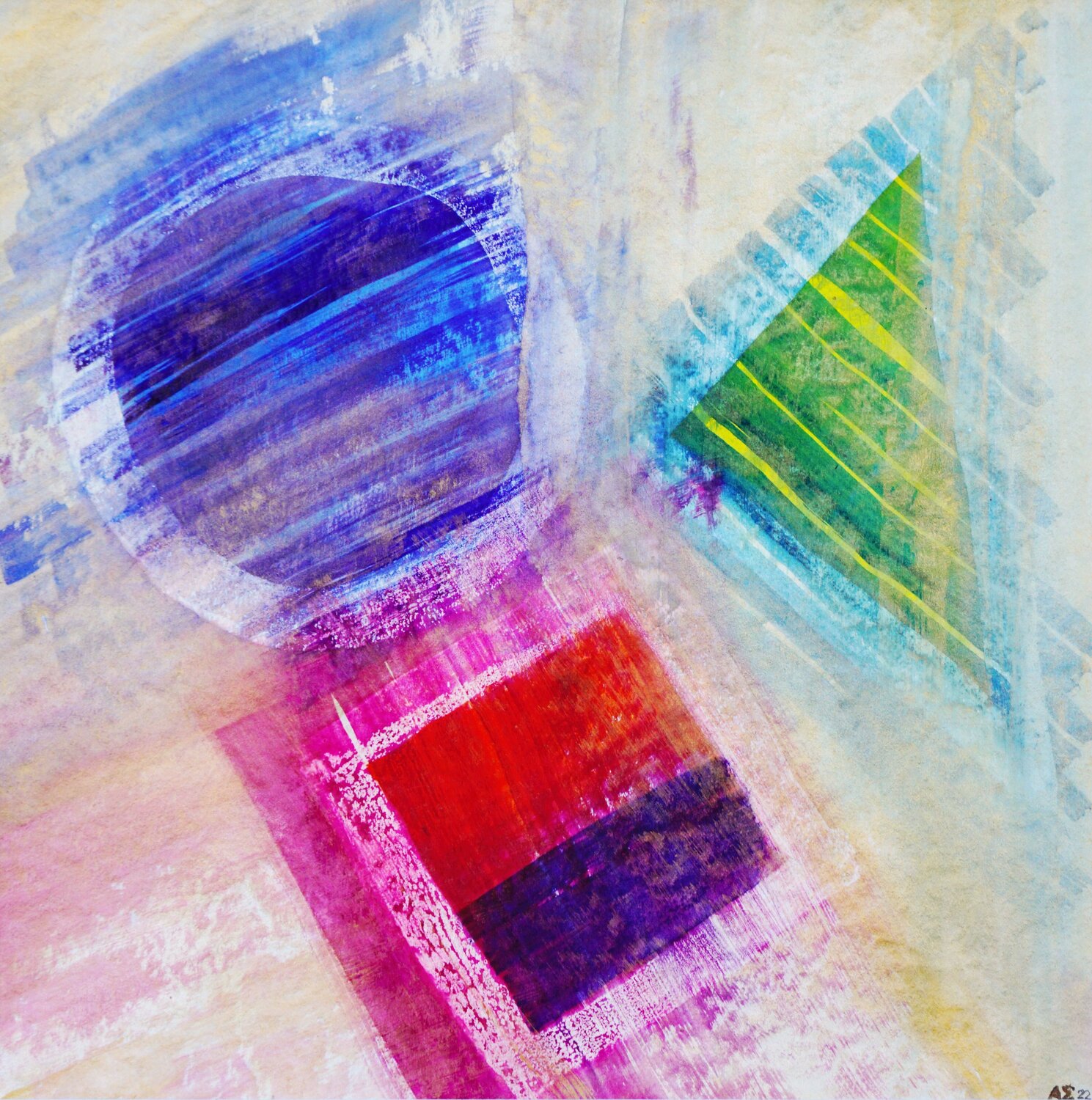 Grundformen im Raum Siegmar Ahlvers Original painting for sale