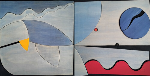 Composizione N. 23 in Dittico by Lino Spada, Painting for Sale on Select