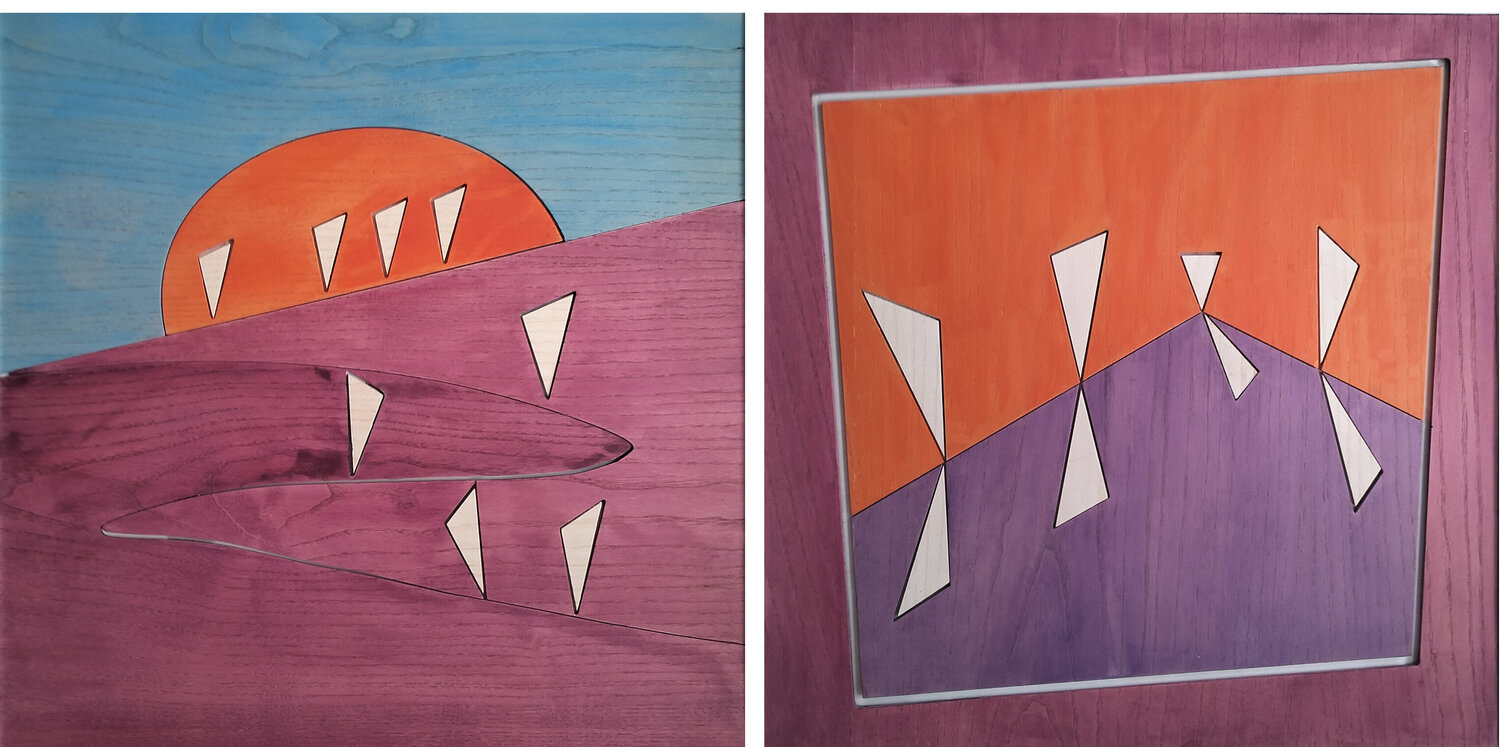Dittico "Ballet des poussins  e Gnomus" Lino Spada Original painting for sale