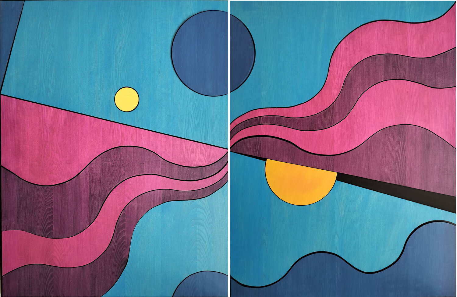 Composizione N. 37 (A+B) "Das Lied von der Erde" Lino Spada Original painting for sale