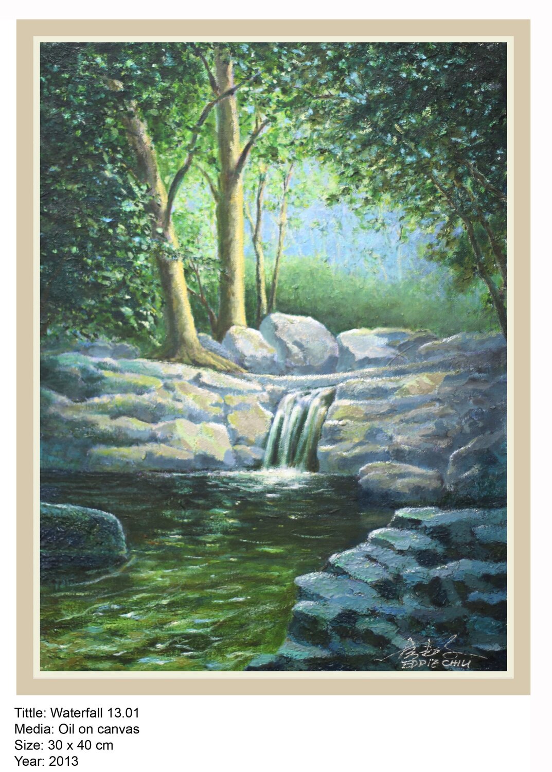Waterfall 13.01 Eddie Chiu Original painting for sale