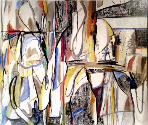 "El color del viento" tríptico by Ana Castro Feijoo, Painting for Sale on Select