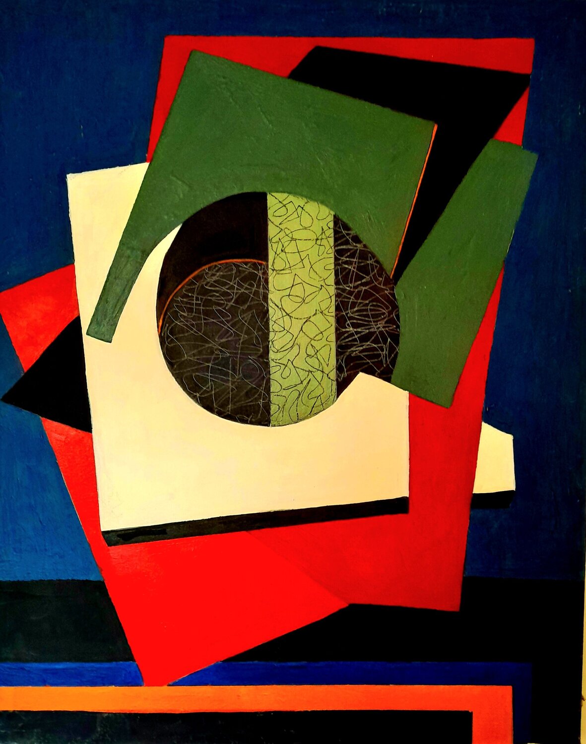 Geo blue Ana Castro Feijoo Original painting for sale
