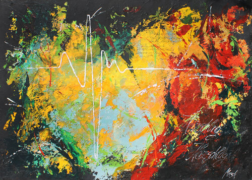 Herzschlag by Ulla Mersch, Painting for Sale on Select