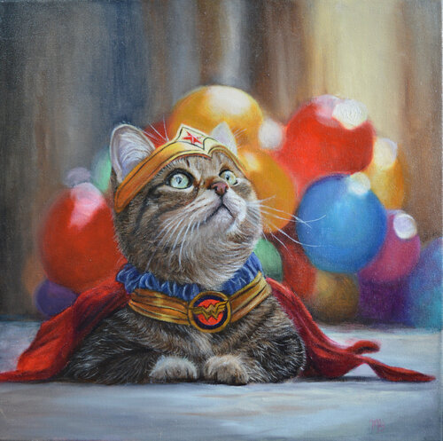 Wonder Cat by Maria Arias, Painting for Sale on Select