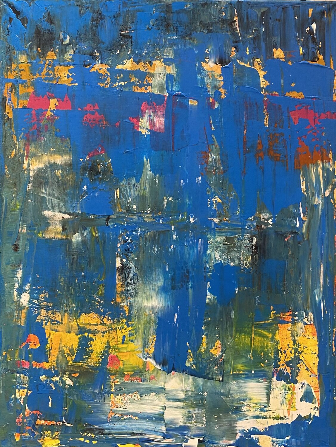 “Farbtanz in Blau” Ilona Pausder Original painting for sale