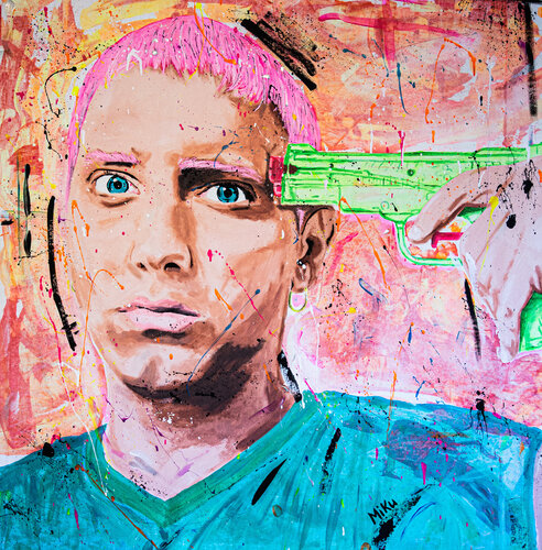 Water Gun Eminem by Michael "MiKu" Kuhn, Painting for Sale on Select