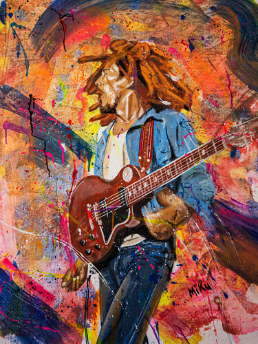 Bob Marley on stage by Michael "MiKu" Kuhn, Painting for Sale on Select