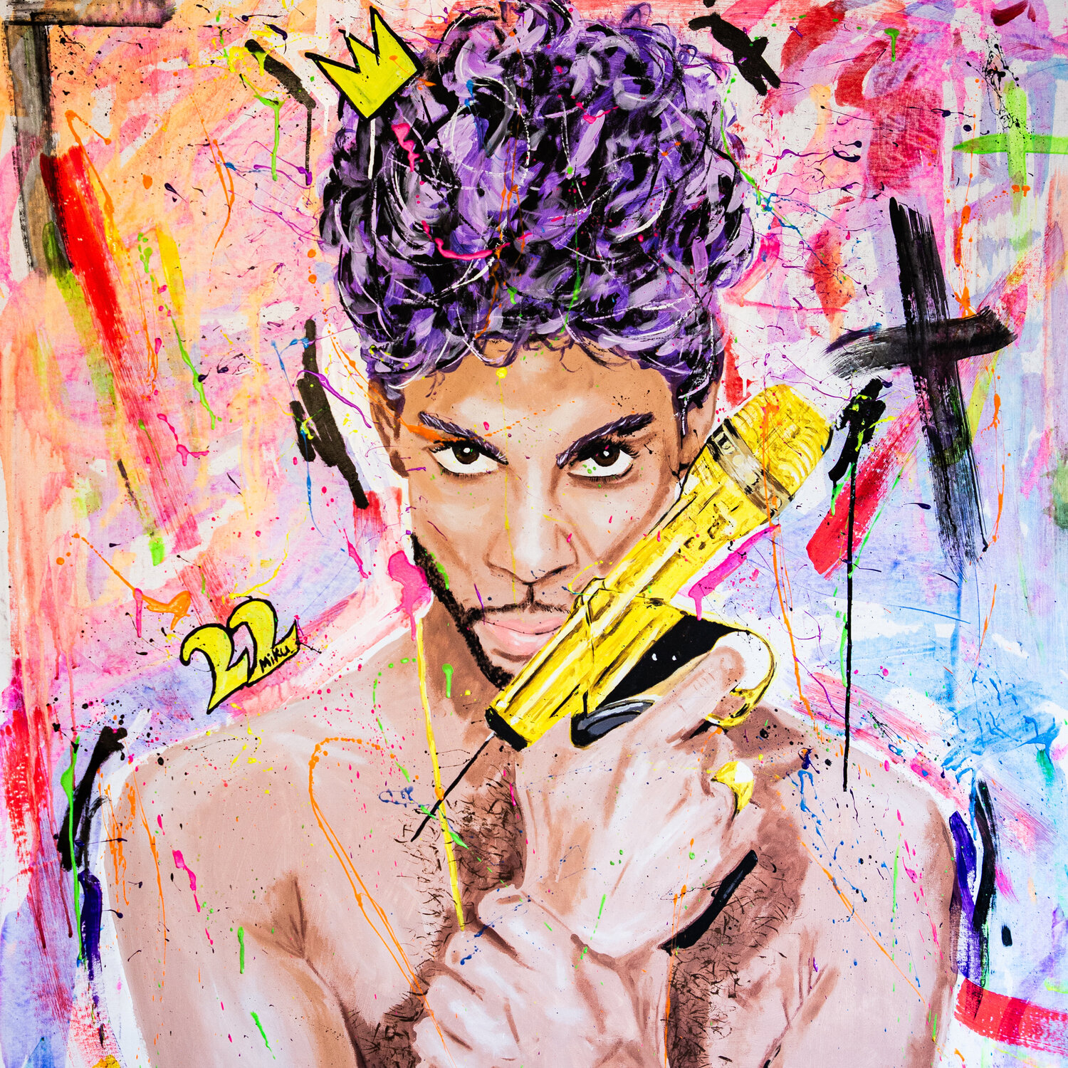 Do it like Prince did. Make music, not war. Michael "MiKu" Kuhn Original painting for sale