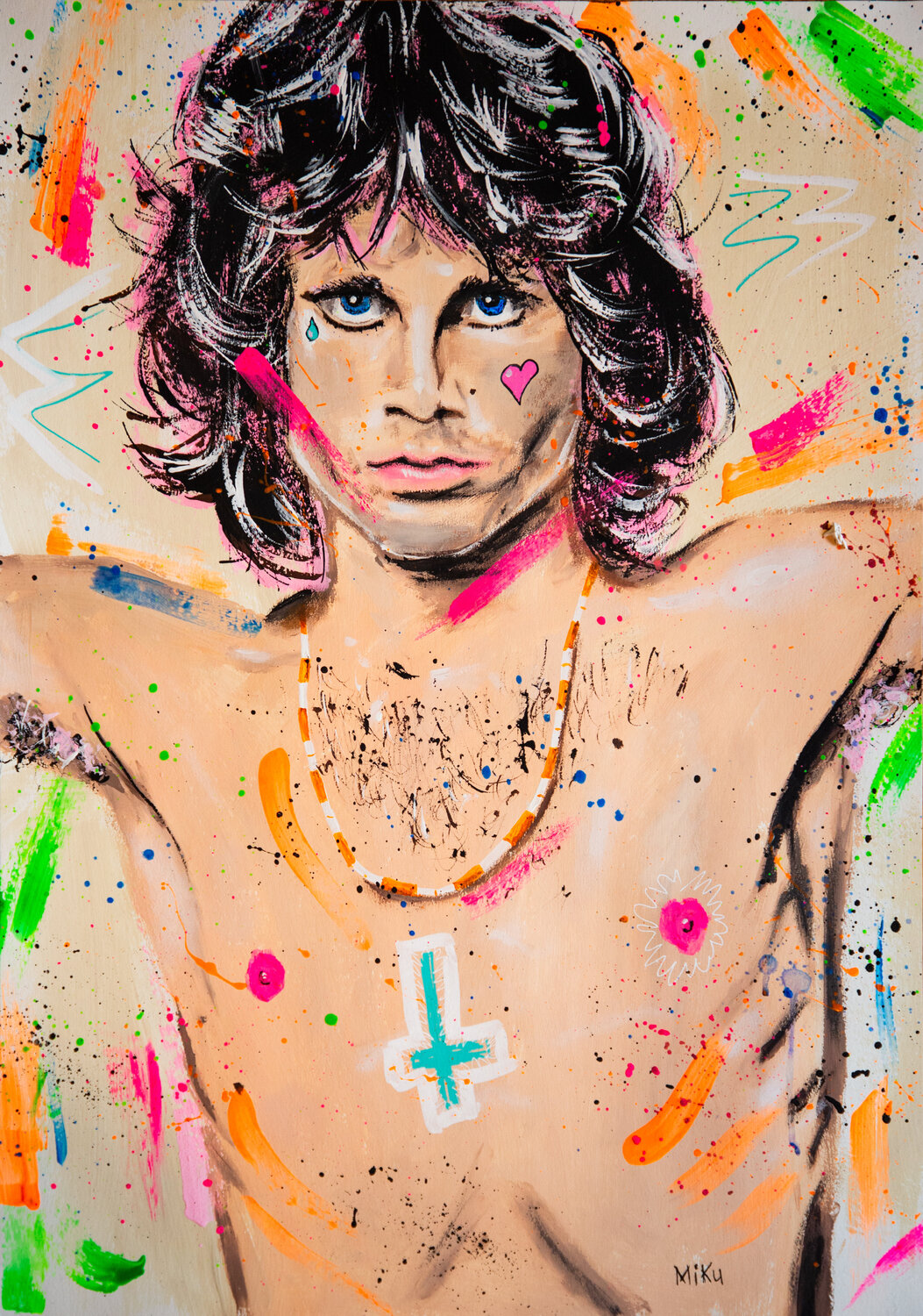 Jim Morrison - 2025 Michael "MiKu" Kuhn Original painting for sale