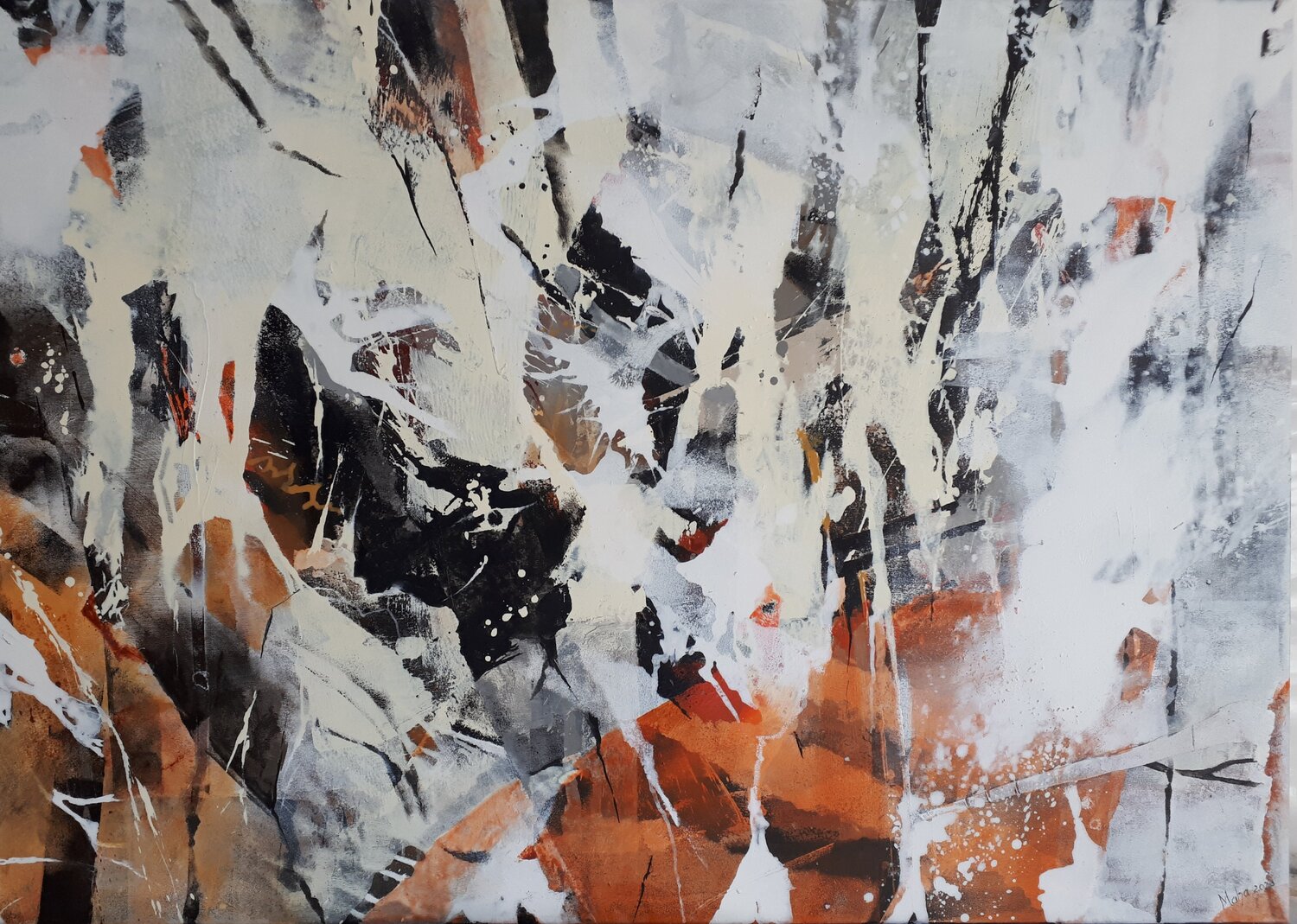 C_124_"Impacts" Martina Hartusch Original painting for sale