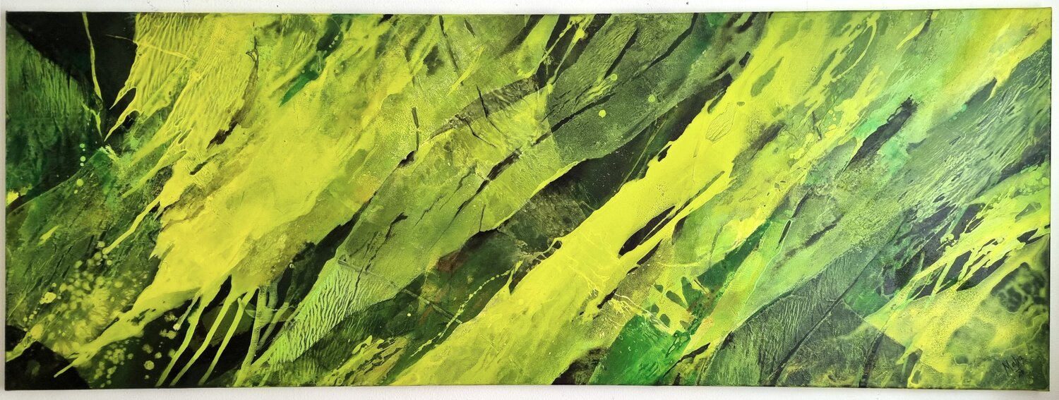 C_127_Green Leaves of Spring Martina Hartusch Original painting for sale