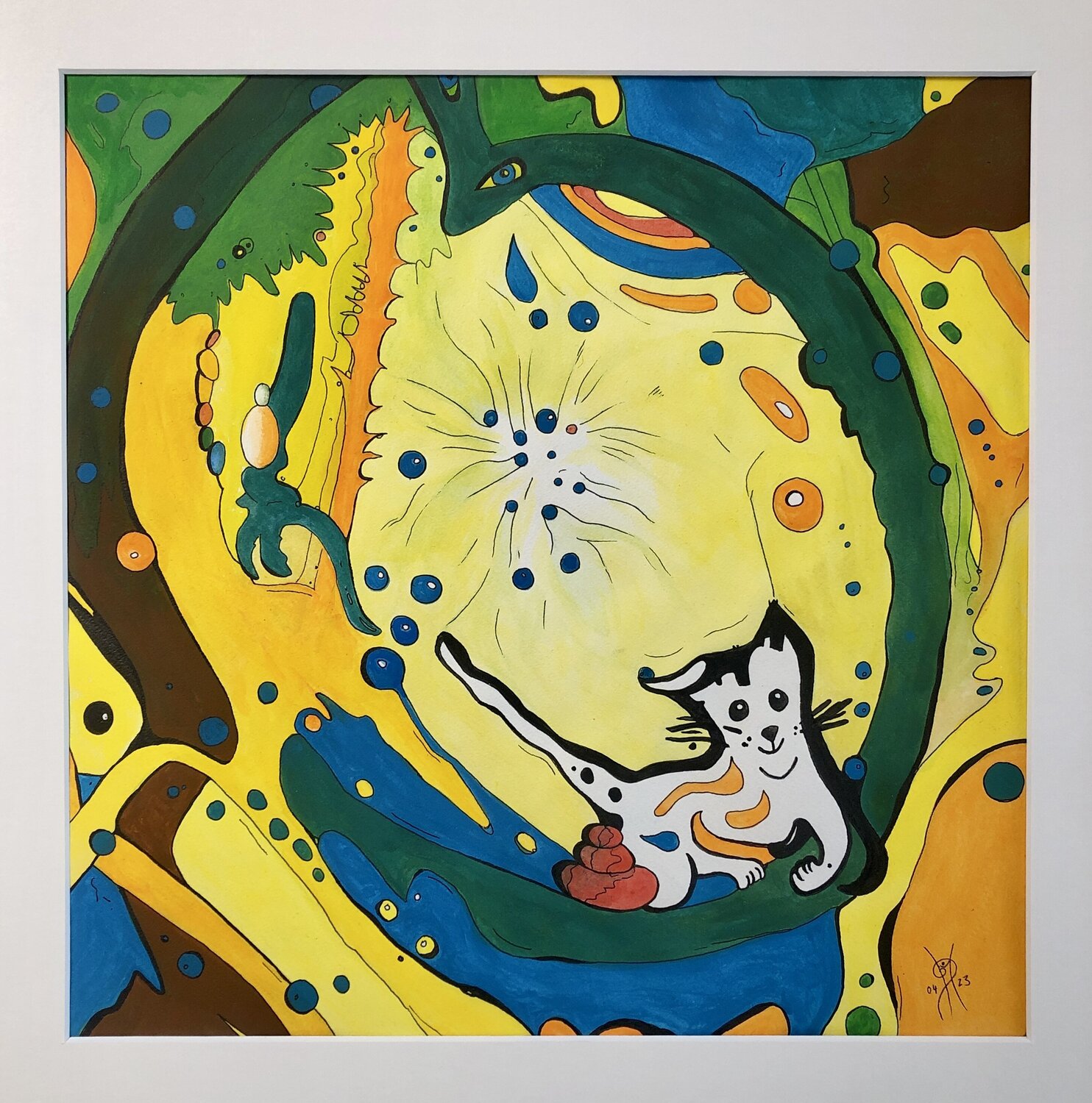"Katze" Mo Güttinger Original painting for sale