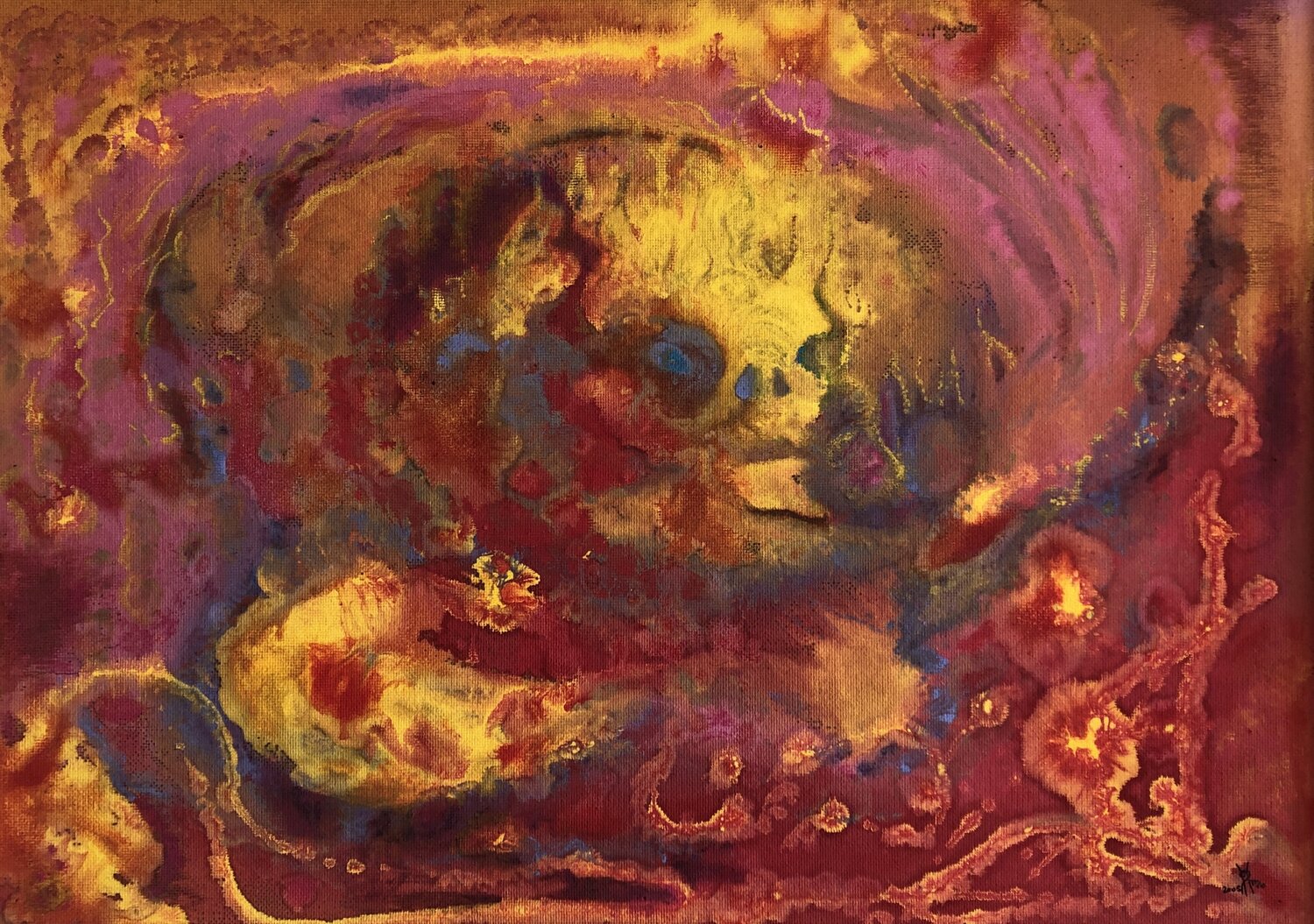 "Feuerdrache" Mo Güttinger Original painting for sale