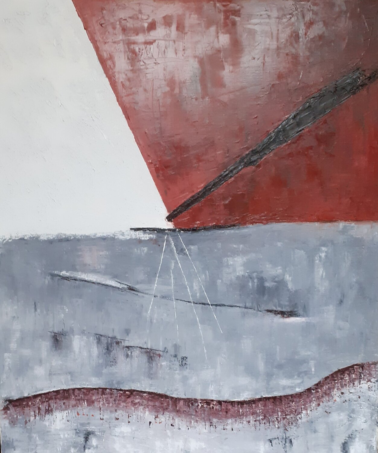 point de bascule  -- abstraction N°01 Denise Fourier Original painting for sale