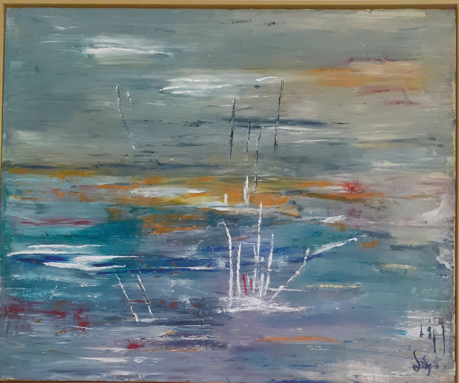 l'instant juste avant le sens  --abstraction N°76 Denise Fourier Original painting for sale