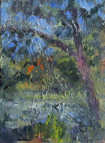 SOMMER AM FLUSS by Barbara Schauß, Painting for Sale on Select