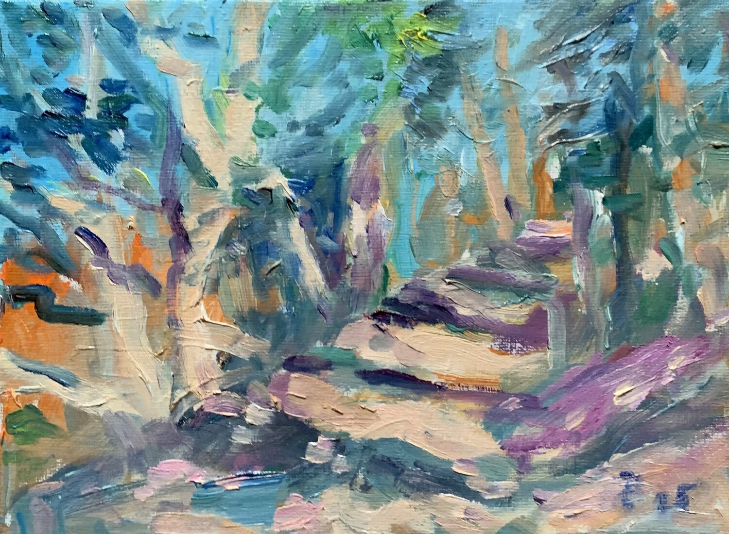 SOMMER IM WALD Barbara Schauß Original painting for sale