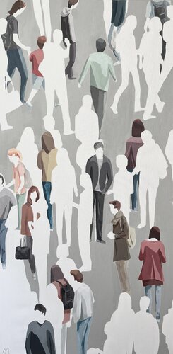 So many people, and so alone by Martta García Ramo, Painting for Sale on Select