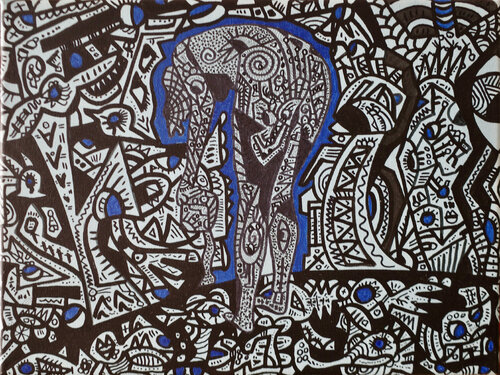 Blau / Phase 1 by Steffen Zehrfeld, Painting for Sale on Select