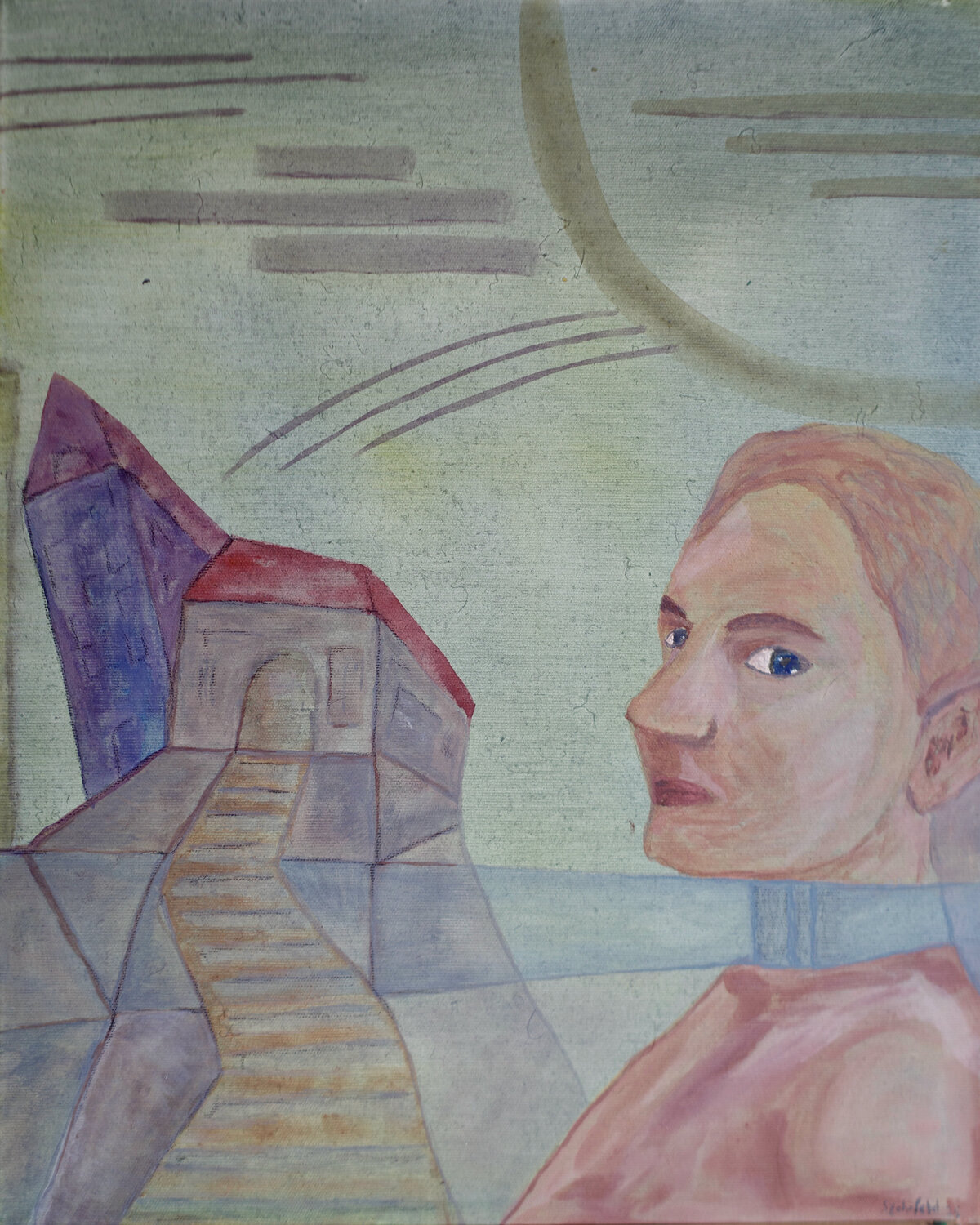 Die Burg der festen Absicht Steffen Zehrfeld Original painting for sale