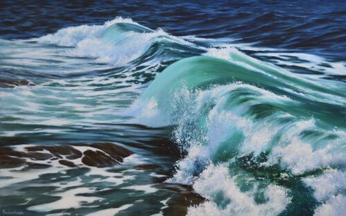 Harmony of Waves by Iryna Buivolova, Painting for Sale on Select