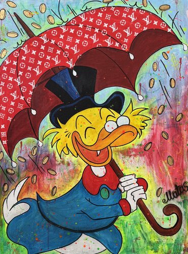 Scrooge’s Gold Rain by Anastasia Matas, Painting for Sale on Select
