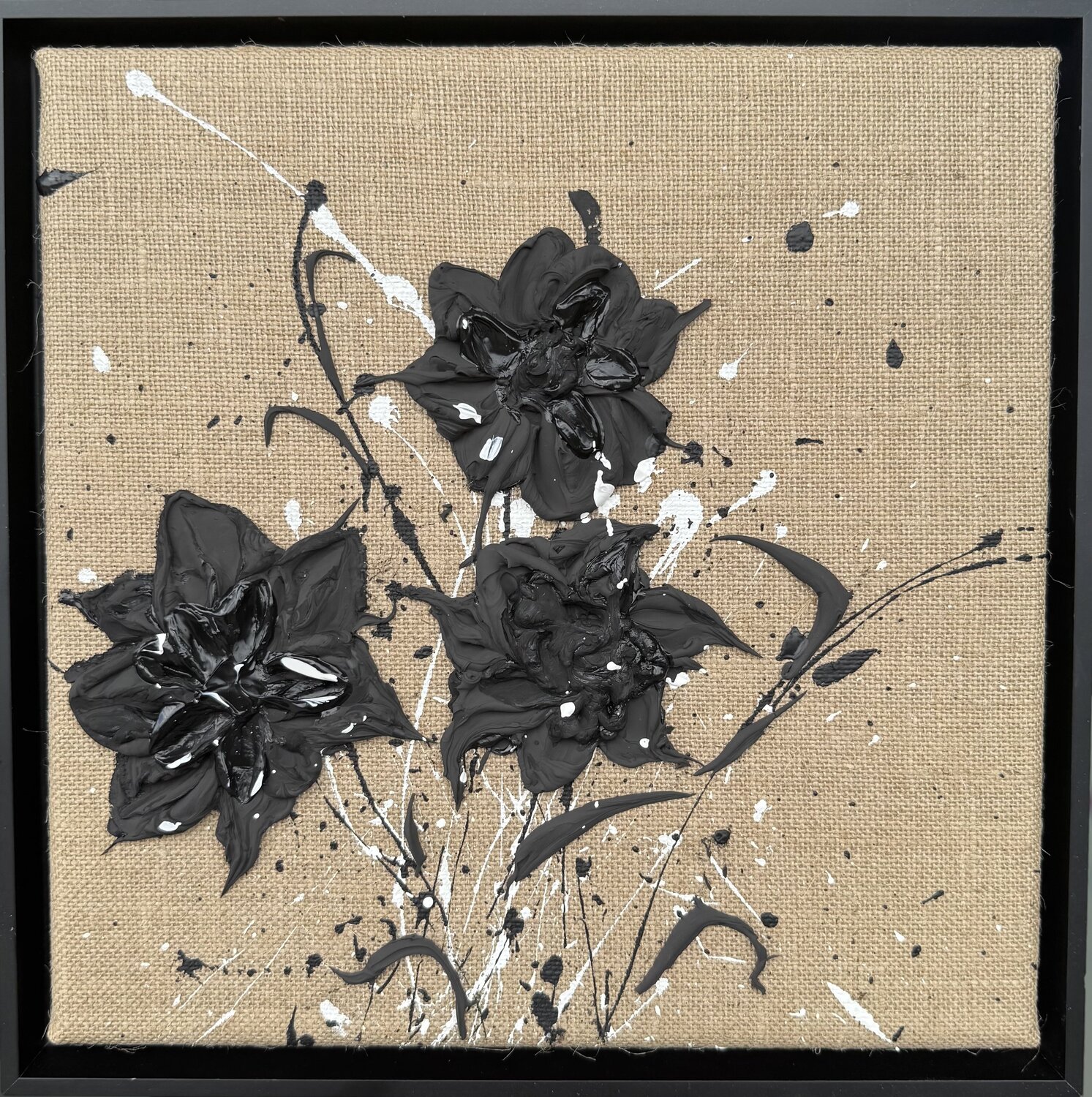 Black Bloom Anastasia Matas Original painting for sale
