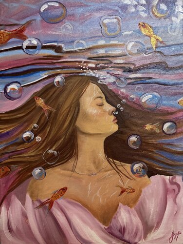 Underwater 1 by Aisylu Burangulova, Painting for Sale on Select
