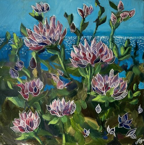 Blooming wildflowers by Aisylu Burangulova, Painting for Sale on Select