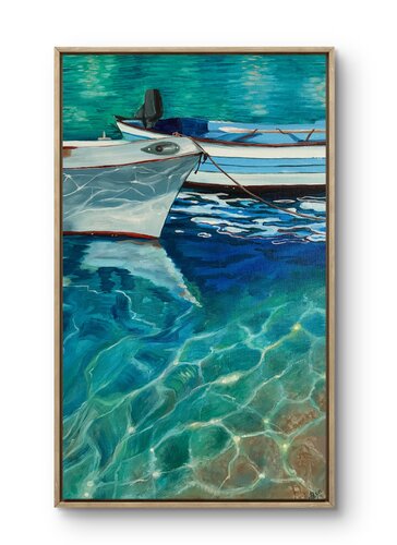 Moored in blue by Aisylu Burangulova, Painting for Sale on Select