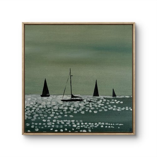 “Still Water, Dark Sails” by Aisylu Burangulova, Painting for Sale on Select