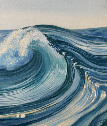 Rising wave by Aisylu Burangulova, Painting for Sale on Select