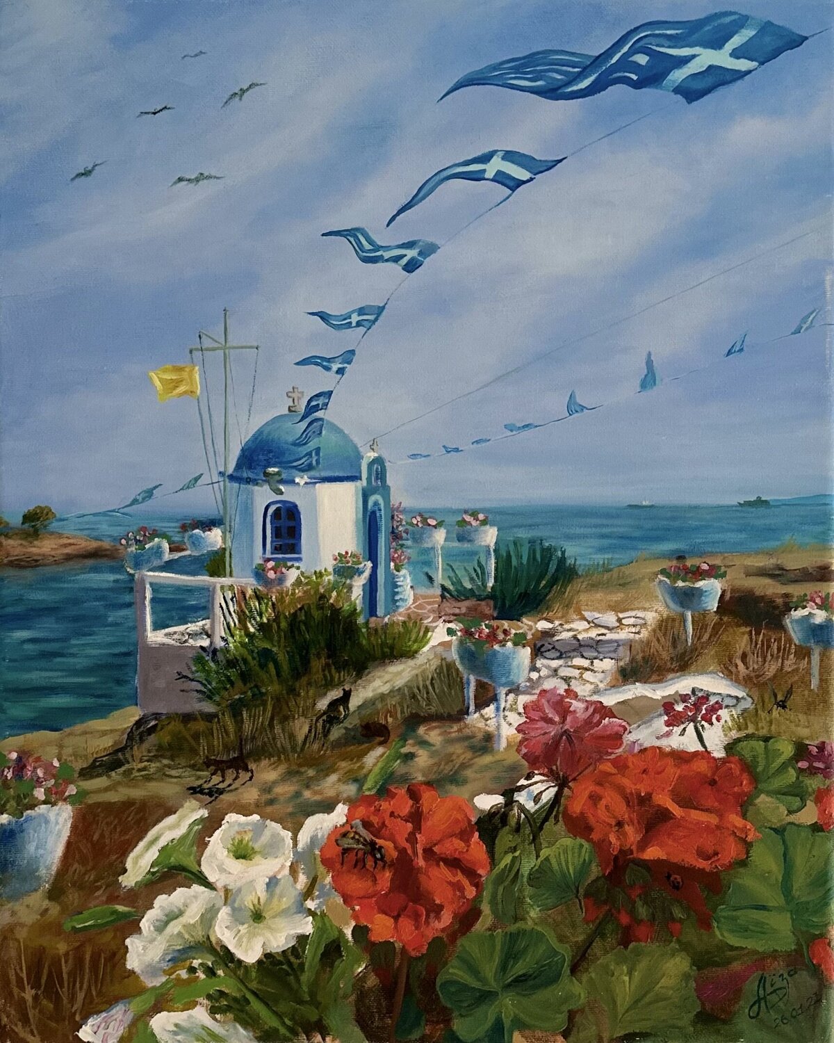 Greece limanaki Aisylu Burangulova Original painting for sale