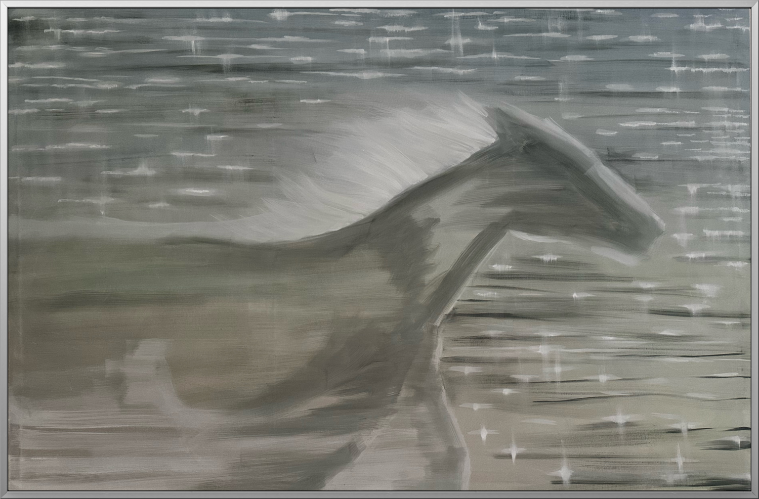 White Horse in the Mist Aisylu Burangulova Original painting for sale