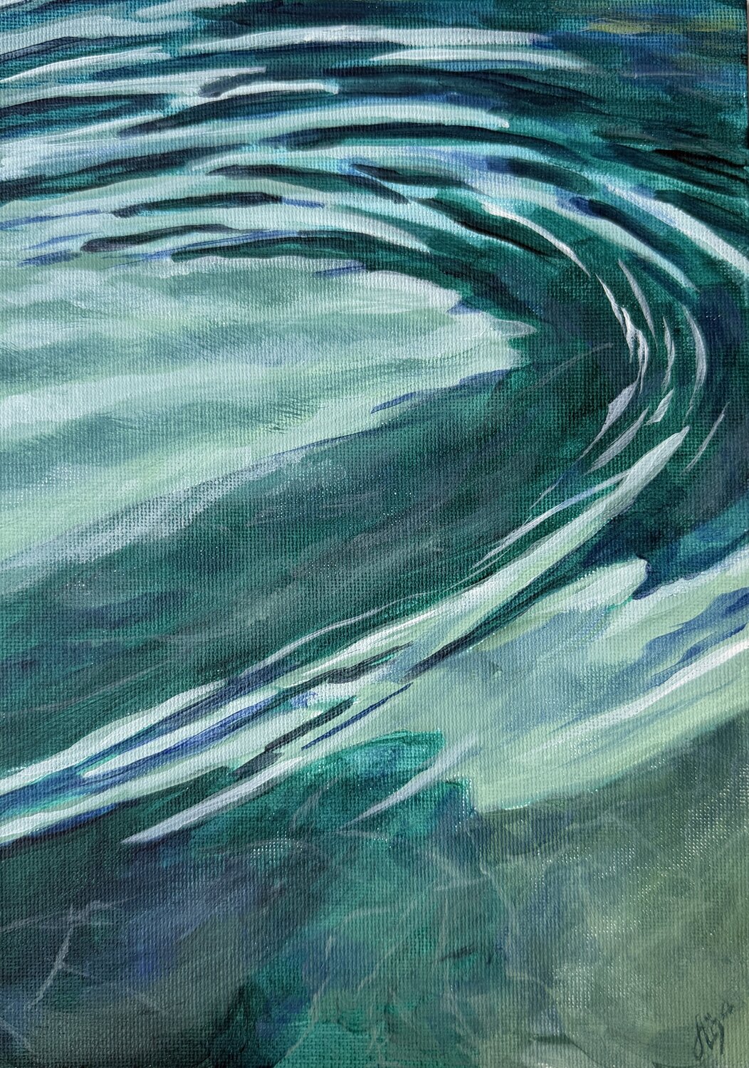 Emerald wave Aisylu Burangulova Original painting for sale